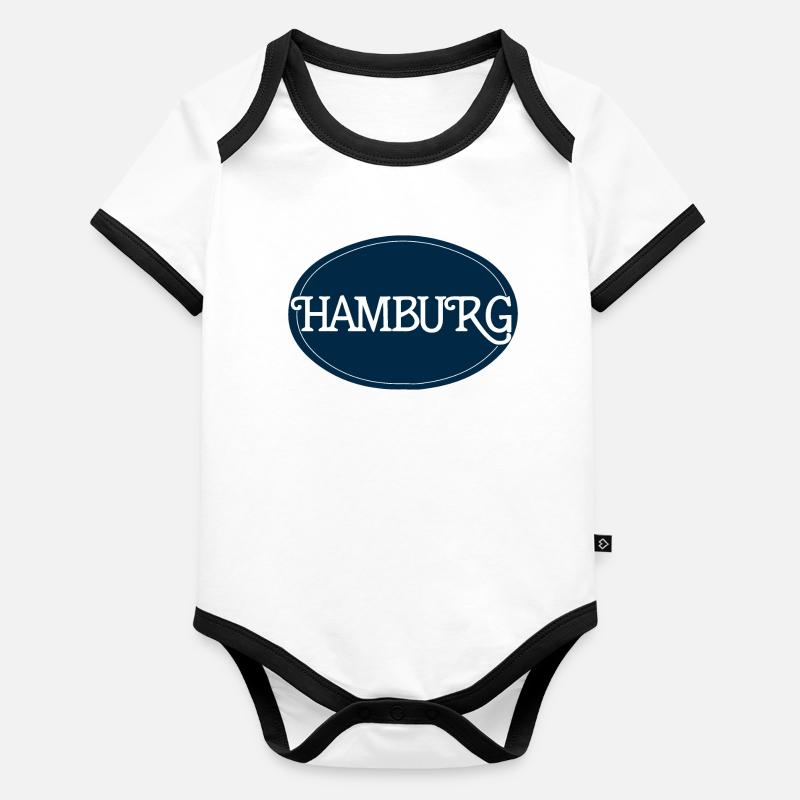 Hamburg Round Logo Typography Organic Baby Contrasting Bodysuit