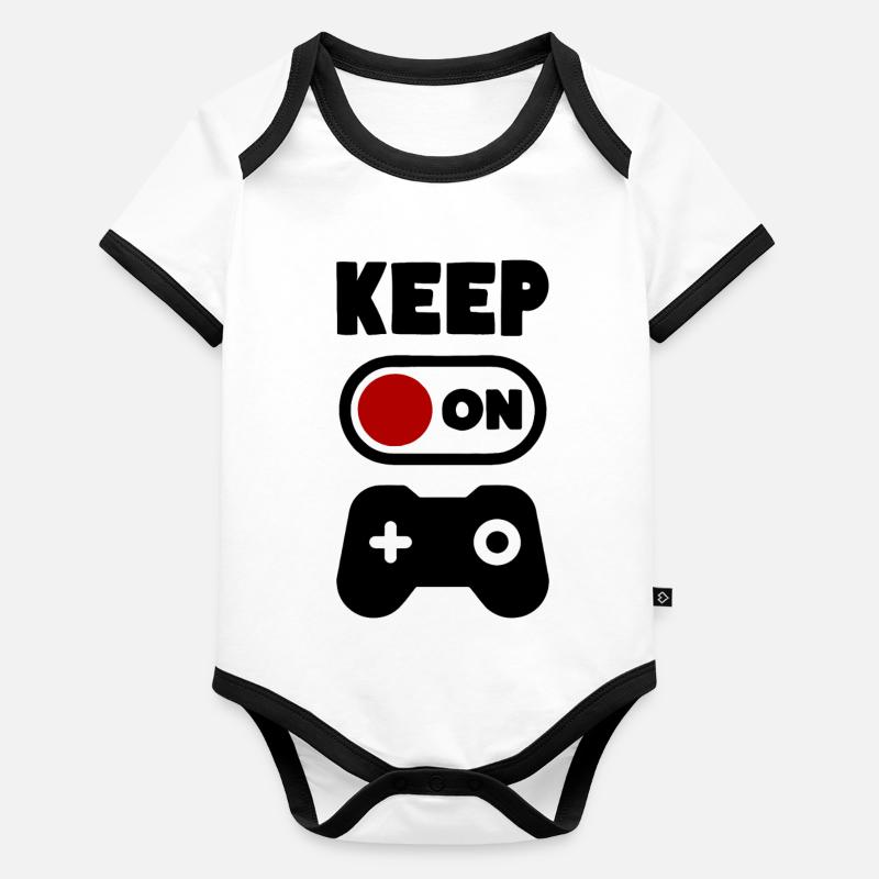 Gamer Keep on Gaming Video Game Controller Body Bébé bio contrasté manches courtes