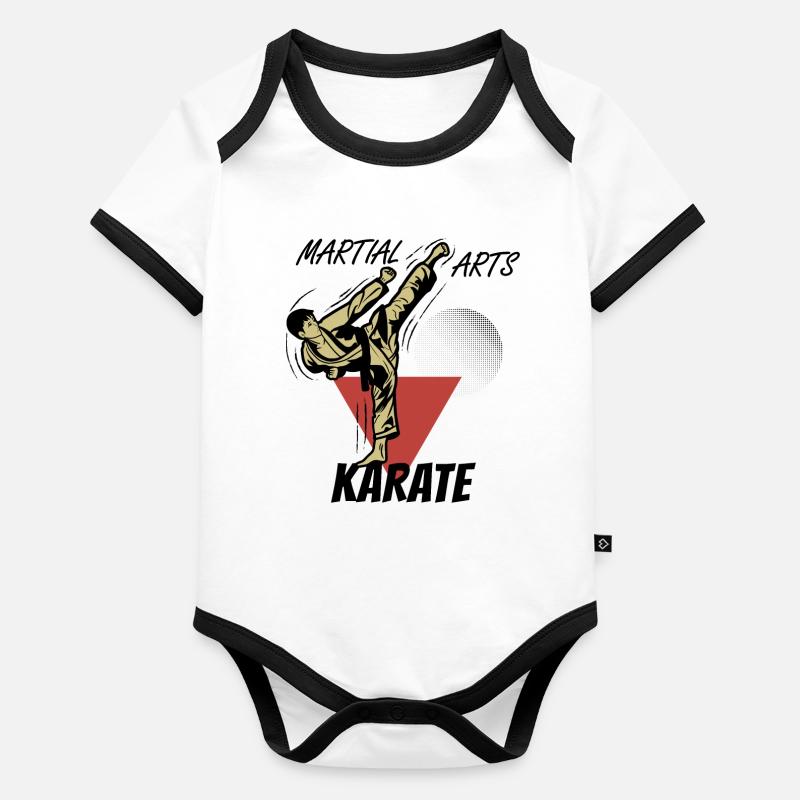 Assaut de Karate Traditionnel Joie Body Bébé bio contrasté manches courtes