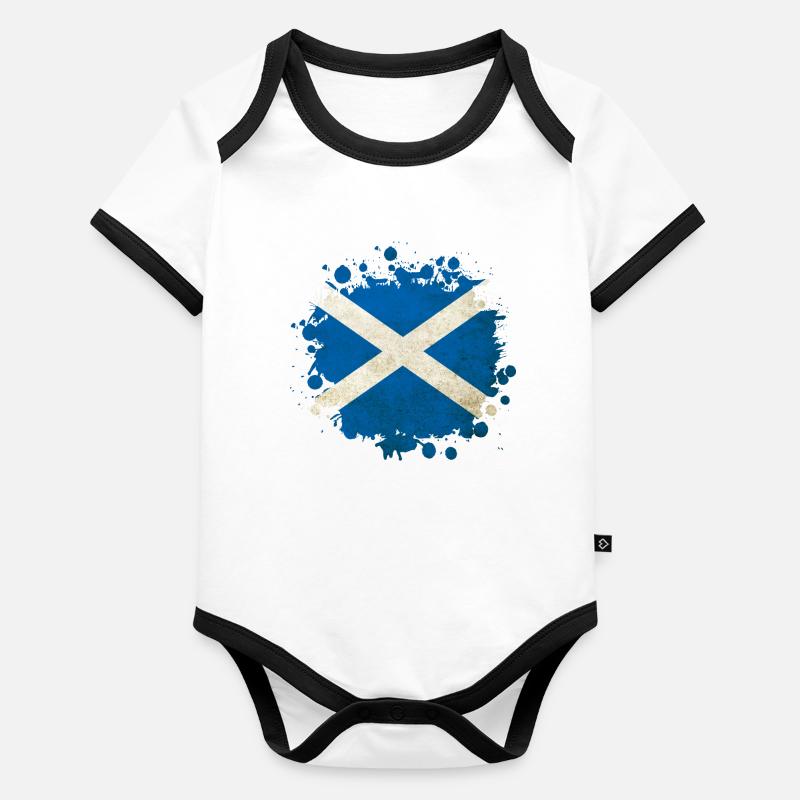 Conception des drapeaux blob en Écosse Body Bébé bio contrasté manches courtes