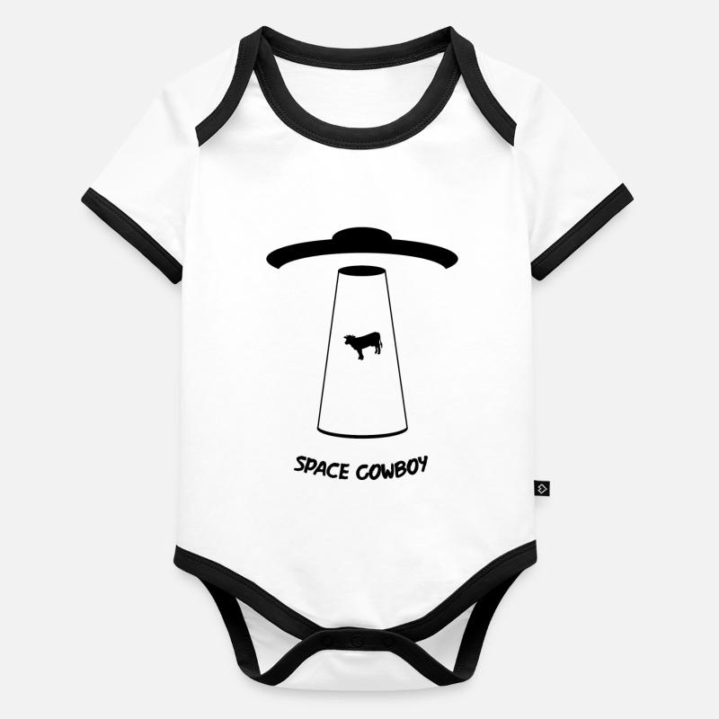 Cowboy de l’espace Body Bébé bio contrasté manches courtes