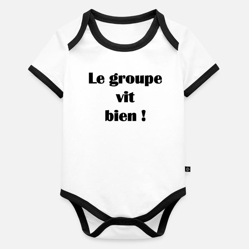 Le groupe vit bien ! Body Bébé bio contrasté manches courtes