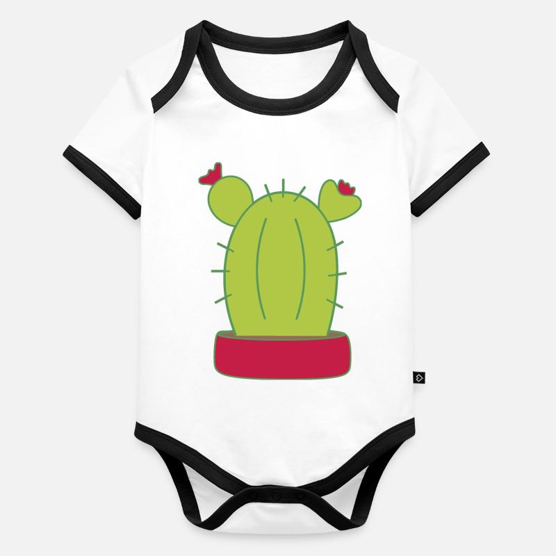 Cactus, cactus, plantes succulentes, plantes Body Bébé bio contrasté manches courtes