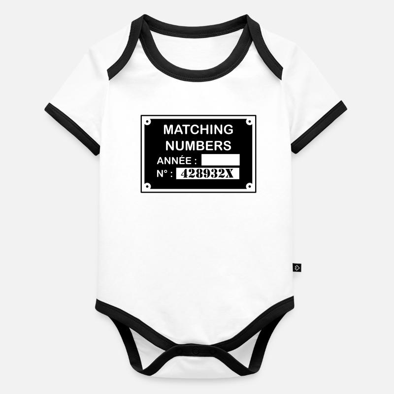 Matching Numbers Body Bébé bio contrasté manches courtes