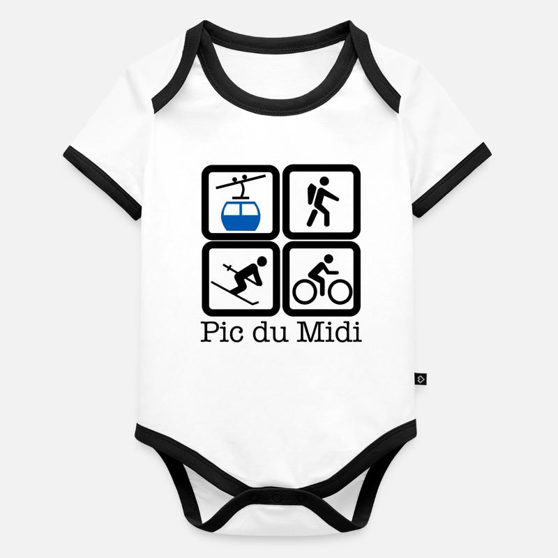 Pic du Midi Body Bébé bio contrasté manches courtes