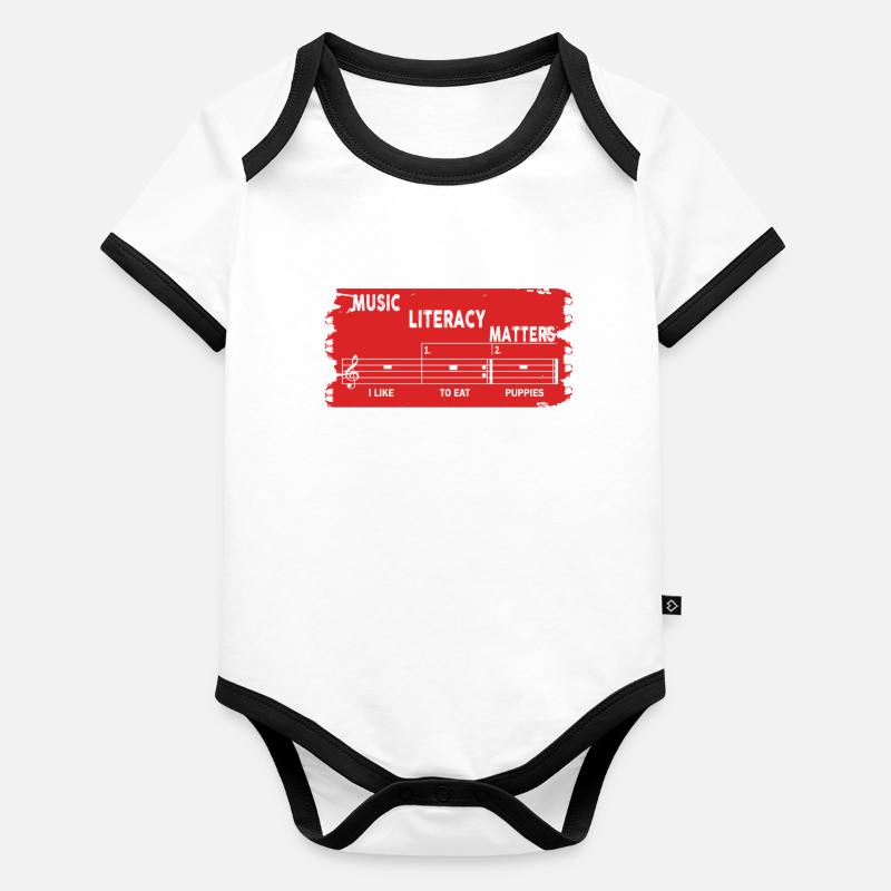 Music Literacy Matters Baby Bio-Kurzarm-Kontrastbody