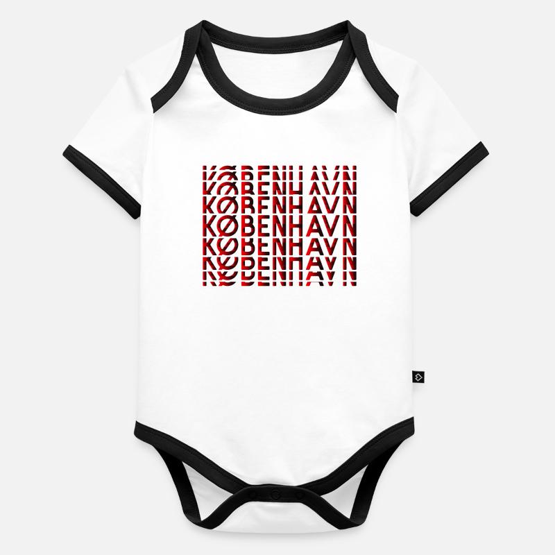 Motif typographique néon de Copenhague Body Bébé bio contrasté manches courtes