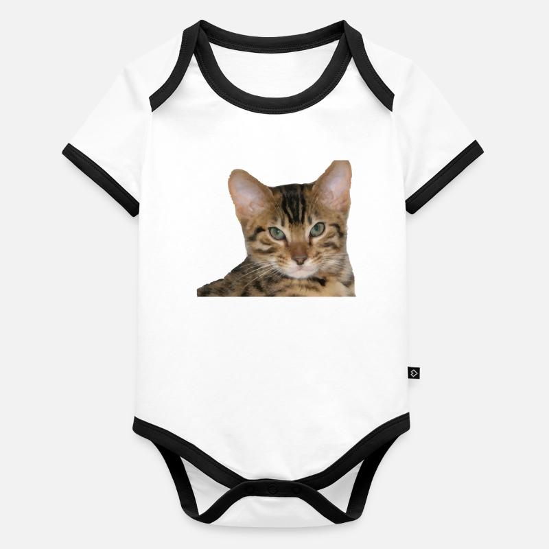J’aime mon chat guépard Body Bébé bio contrasté manches courtes