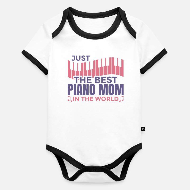 Maman piano la plus cool Body Bébé bio contrasté manches courtes