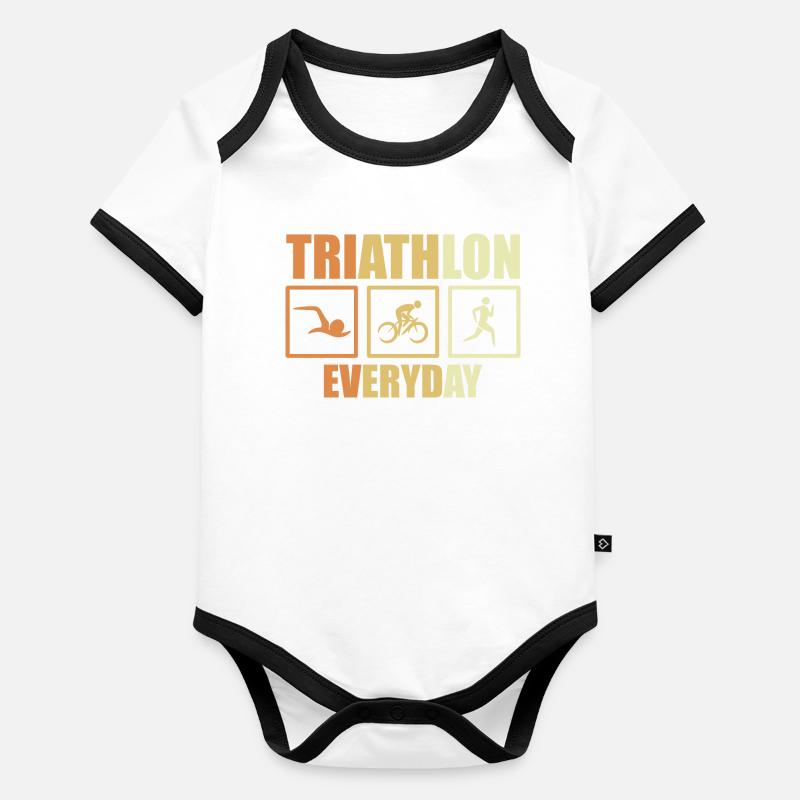 Routine de triathlon à vélo Body Bébé bio contrasté manches courtes