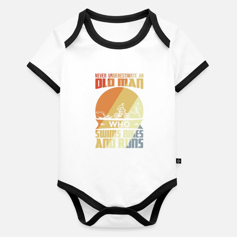 Alter Triathlet Baby Bio-Kurzarm-Kontrastbody