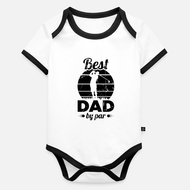 Meilleur papa sur le terrain de golf Body Bébé bio contrasté manches courtes