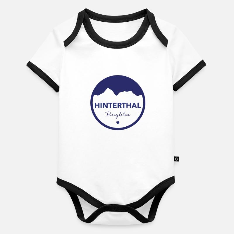 Hinterthal in dunkelblau! Baby Bio-Kurzarm-Kontrastbody