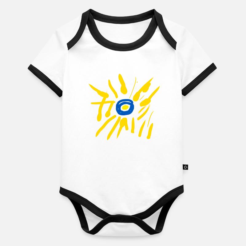 Tournesol Body Bébé bio contrasté manches courtes