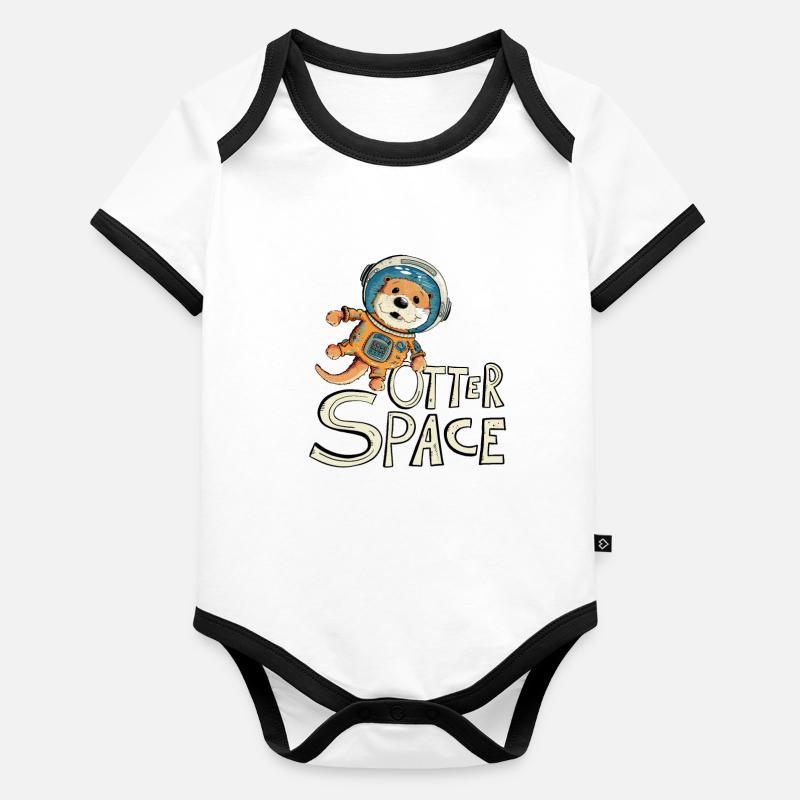 Otter Space Otter Als Astronaut Im Weltall Baby Bio-Kurzarm-Kontrastbody