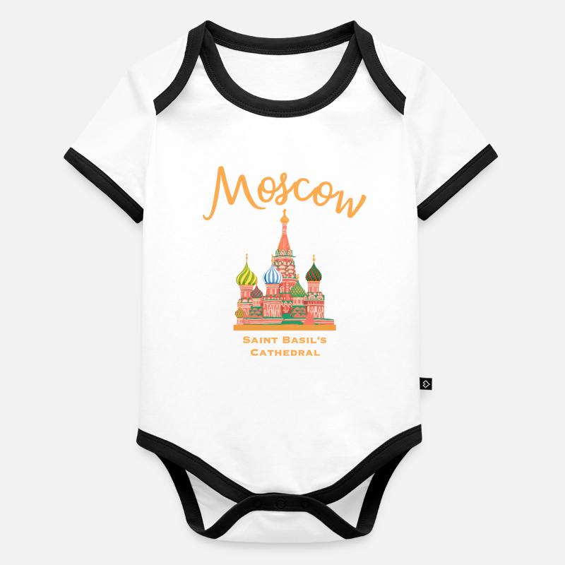 Moscou, cathédrale Saint-Basile, dessin marquant Body Bébé bio contrasté manches courtes