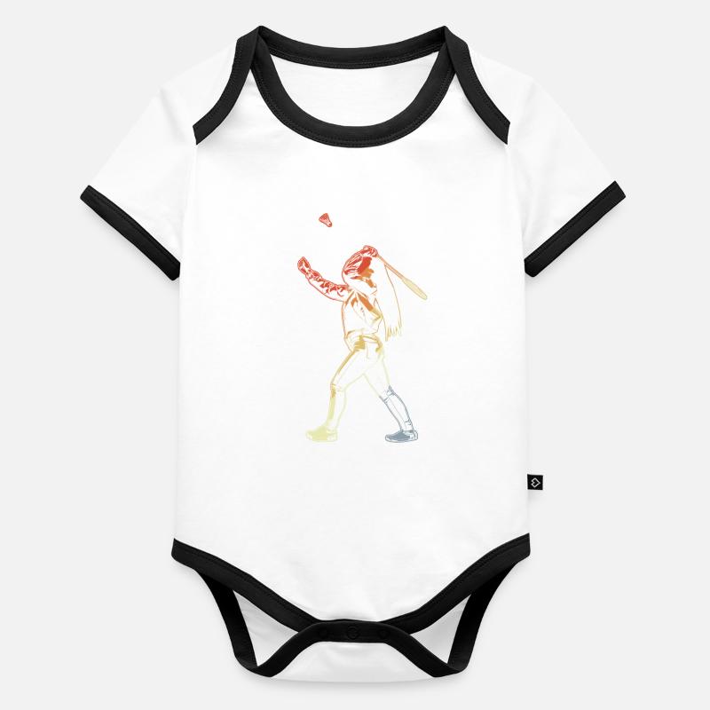 Badmintonspielerin Baby Bio-Kurzarm-Kontrastbody