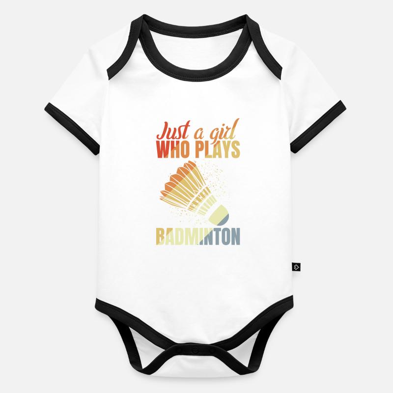 Joueur de badminton Body Bébé bio contrasté manches courtes