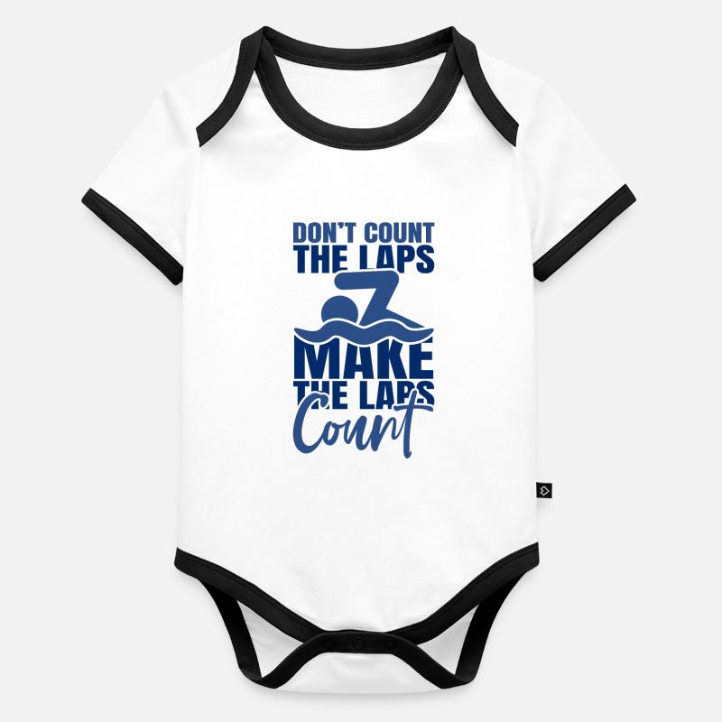 Schwimmer Spruch Baby Bio-Kurzarm-Kontrastbody