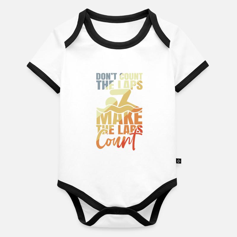 Sort de natation motivant Body Bébé bio contrasté manches courtes