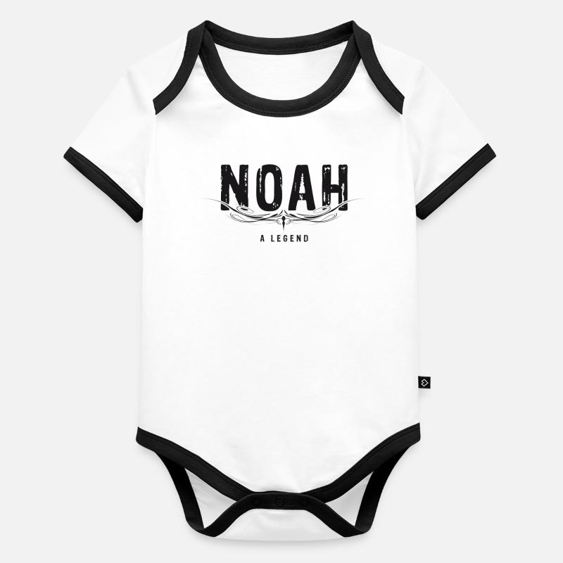 NOAH une légende. Body Bébé bio contrasté manches courtes
