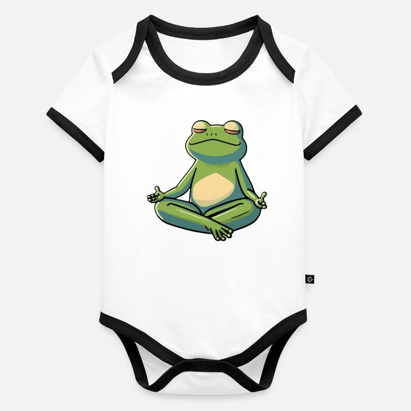 Grenouille douce Body Bébé bio contrasté manches courtes