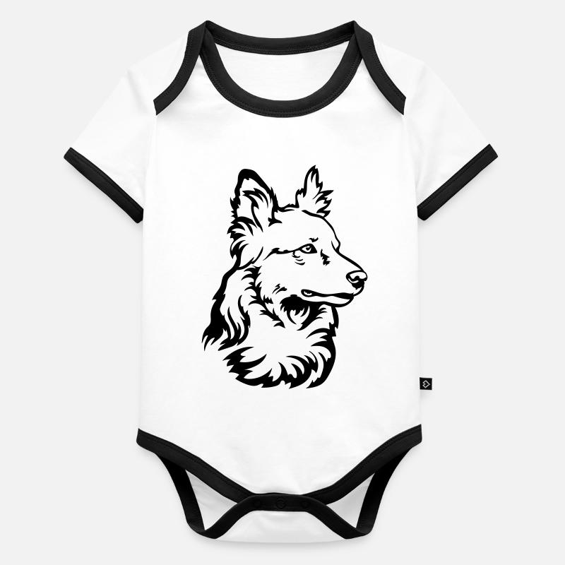 Harzer Fuchs Kopf Body Bébé bio contrasté manches courtes