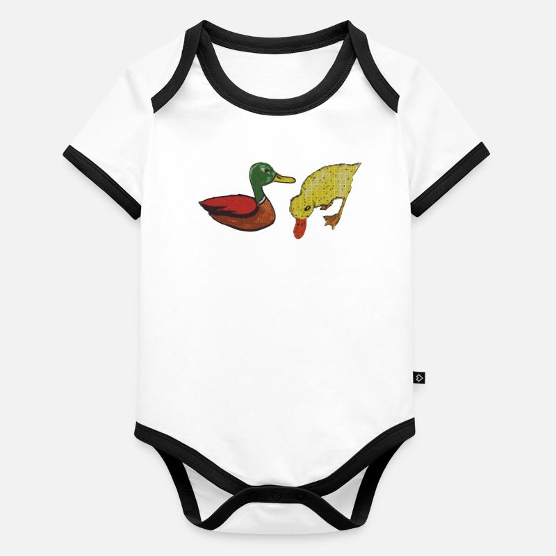 enten freundschaft Baby Bio-Kurzarm-Kontrastbody