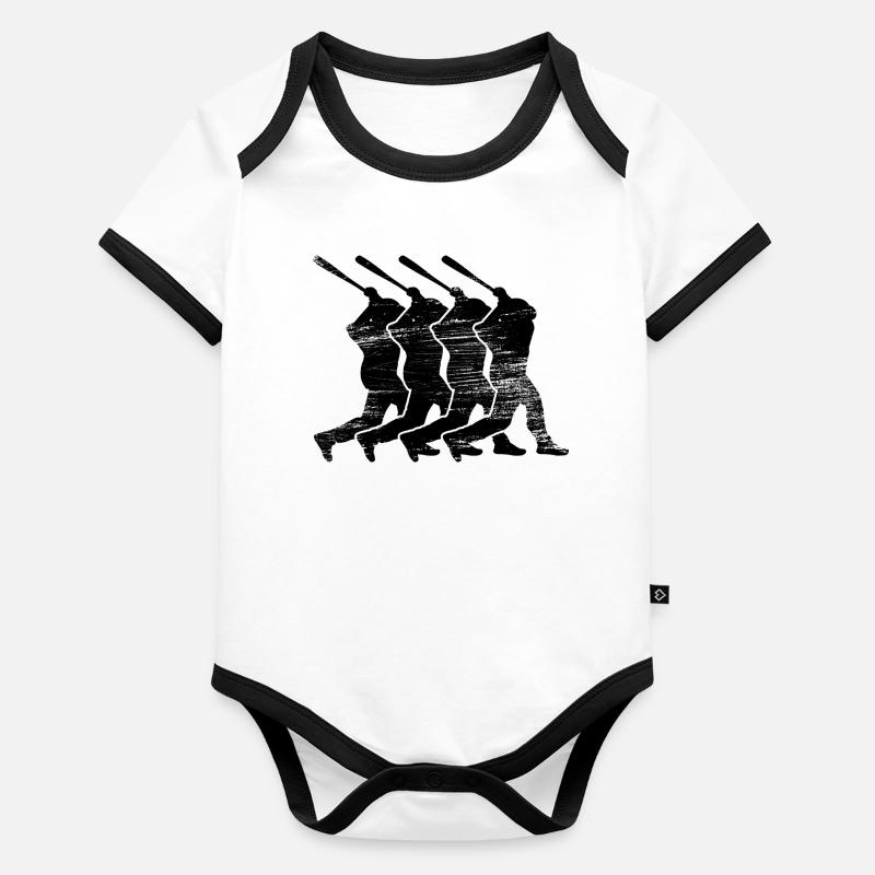 Baseballschläger Baby Bio-Kurzarm-Kontrastbody