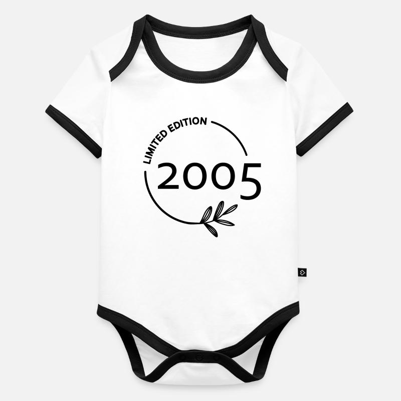 Idée cadeau anniversaire édition limitée 2005 - Body Bébé bio contrasté manches courtes - 