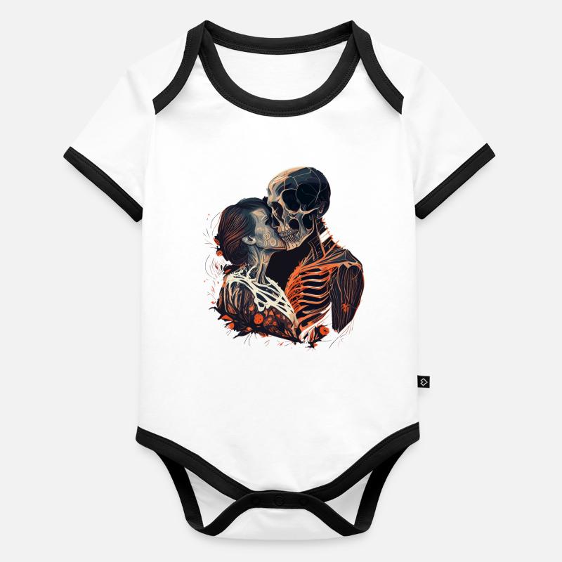 Eternal Embrace Skeleton Organic Baby Contrasting Bodysuit