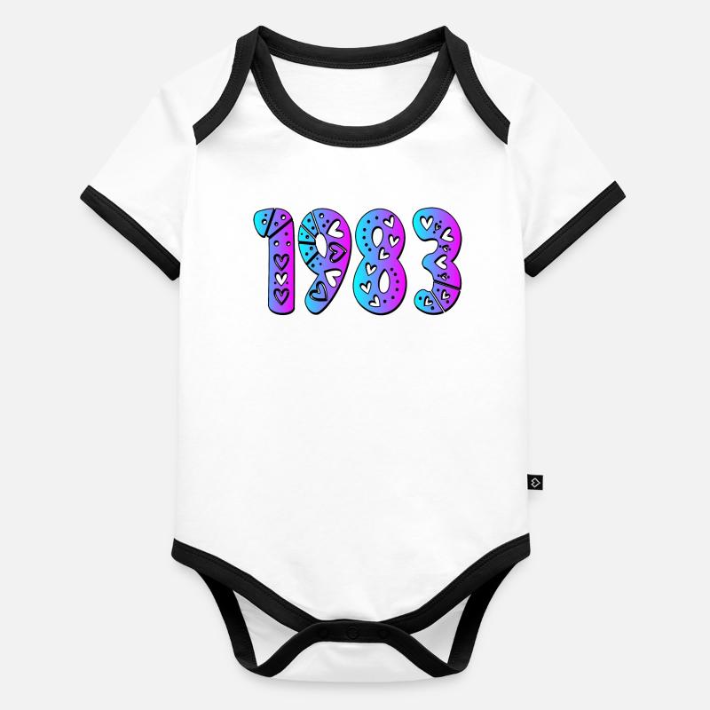 Année de naissance 1983 Body Bébé bio contrasté manches courtes
