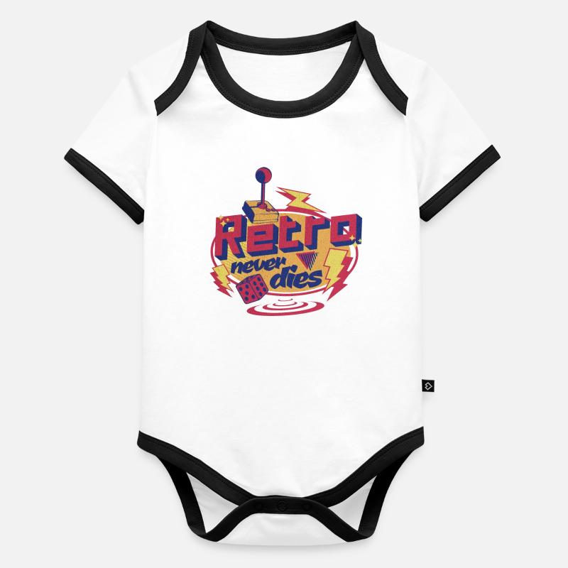 Retro Never Dies Organic Baby Contrasting Bodysuit