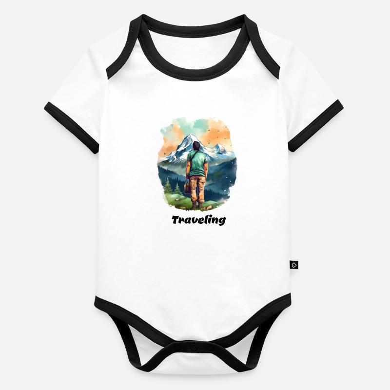 Voyager Body Bébé bio contrasté manches courtes
