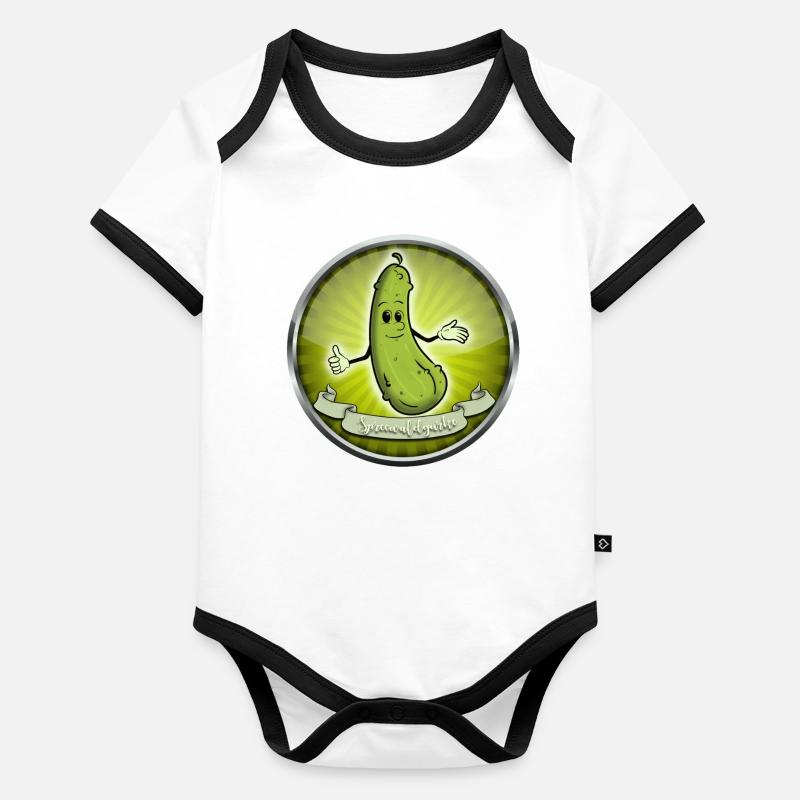 Concombre de Spreewald Body Bébé bio contrasté manches courtes