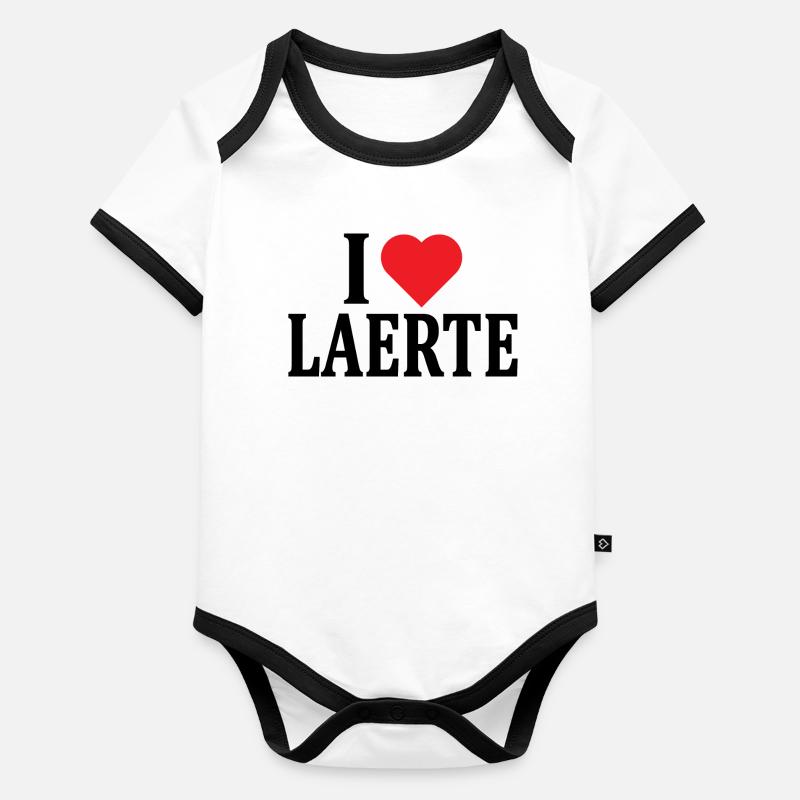 Name T-Shirt Ich liebe Laerte T-Shirt Geschenkidee Baby Bio-Kurzarm-Kontrastbody
