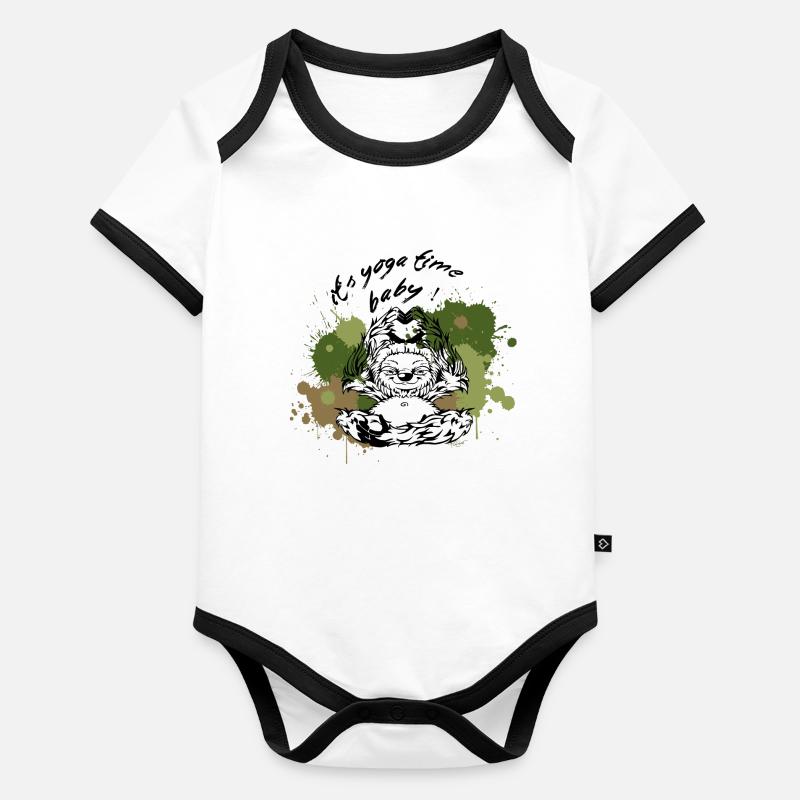 Sloth Yoga temps défaillant Nature Body Bébé bio contrasté manches courtes