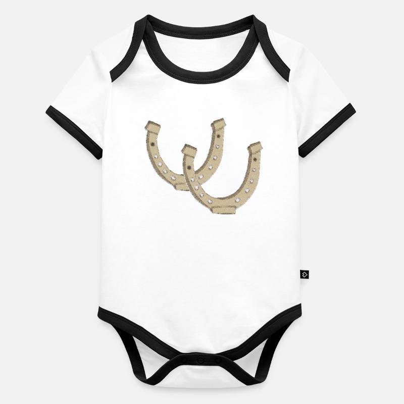 Horseshoe Impressionism Organic Baby Contrasting Bodysuit