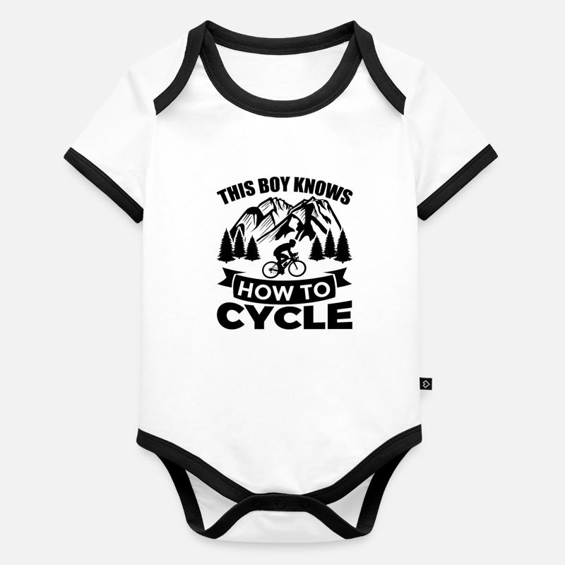 Cyclist Boy Organic Baby Contrasting Bodysuit