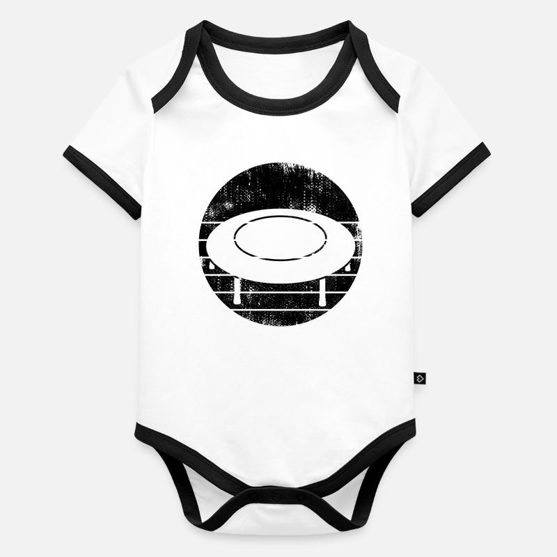 Dessin de trampoline Body Bébé bio contrasté manches courtes