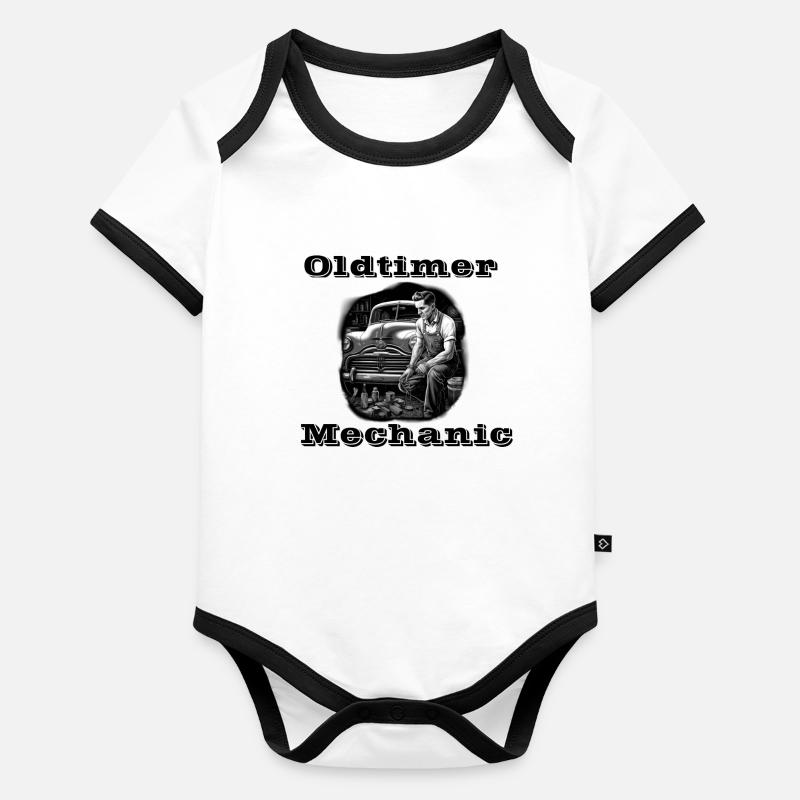 Oldtimer Mechanic Organic Baby Contrasting Bodysuit