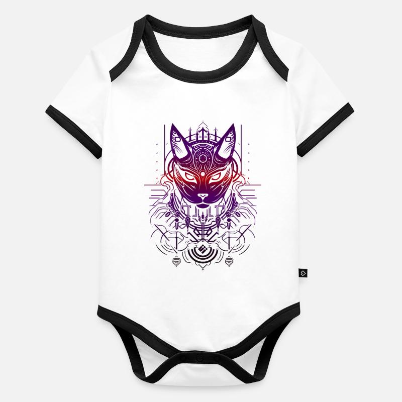 Hypno Cat Organic Baby Contrasting Bodysuit