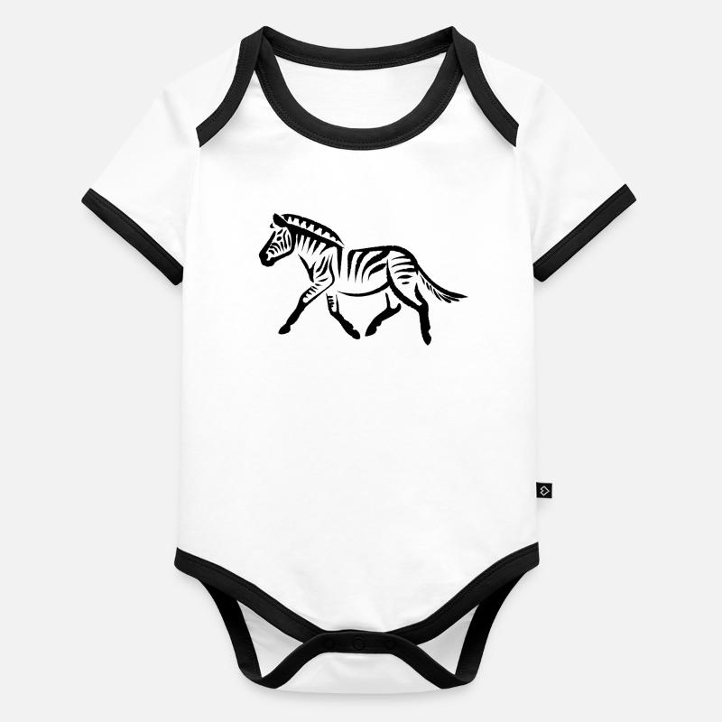 Zèbre Body Bébé bio contrasté manches courtes