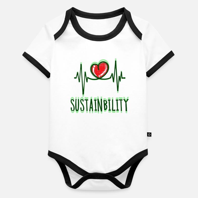 Environment Earth Heart Sustainability Statement Nature Organic Baby Contrasting Bodysuit