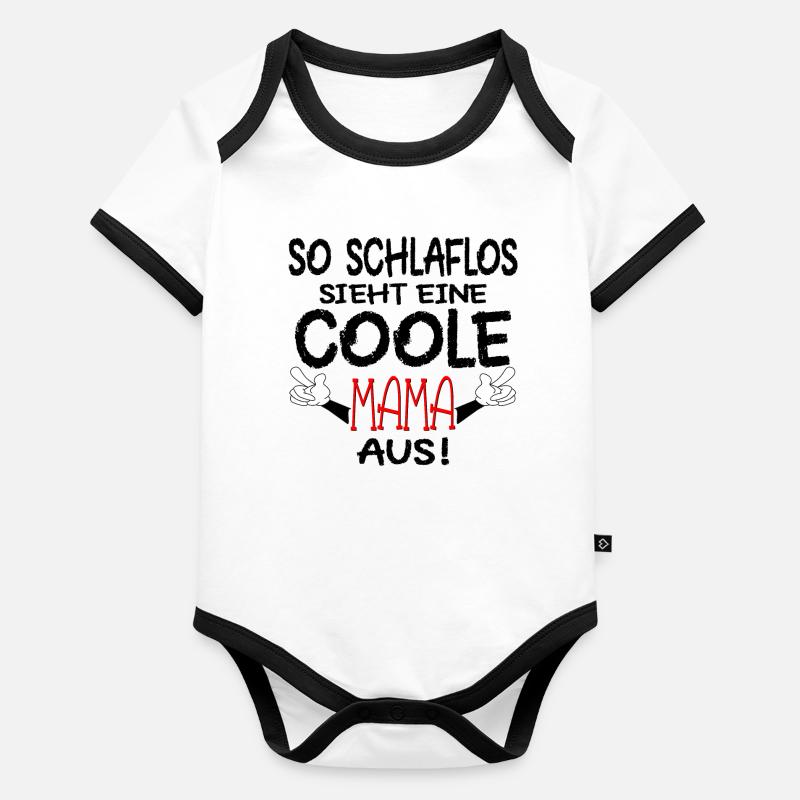 SCHLAFLOSE MAMA - SCHWANGERSCHAFT MUTTER Baby Bio-Kurzarm-Kontrastbody