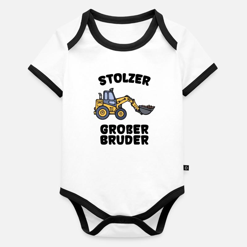 Geschwisterliebe Statement Großer Bruder Baby Bio-Kurzarm-Kontrastbody