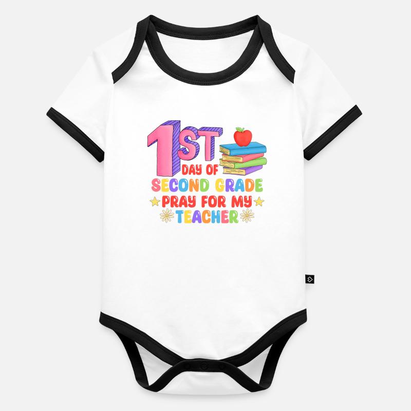 Second grade, back to school Organic Baby Contrasting Bodysuit