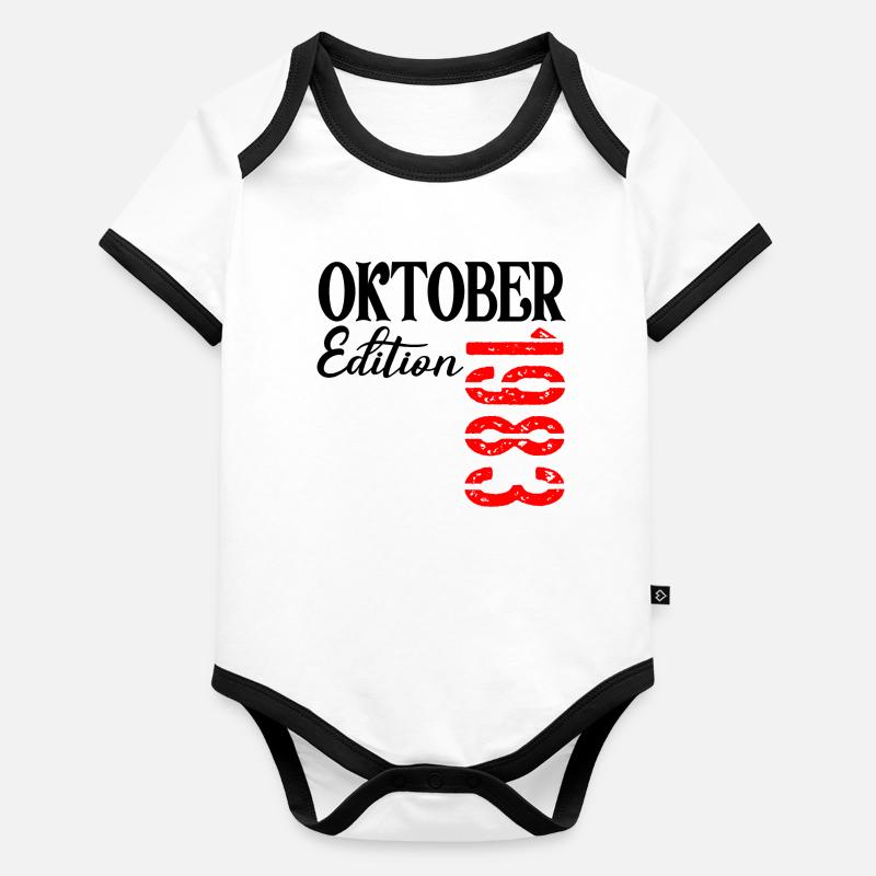 43e anniversaire Octobre 1983 - 43 ans Body Bébé bio contrasté manches courtes