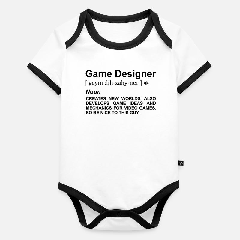 Game Designer Dictionary Organic Baby Contrasting Bodysuit