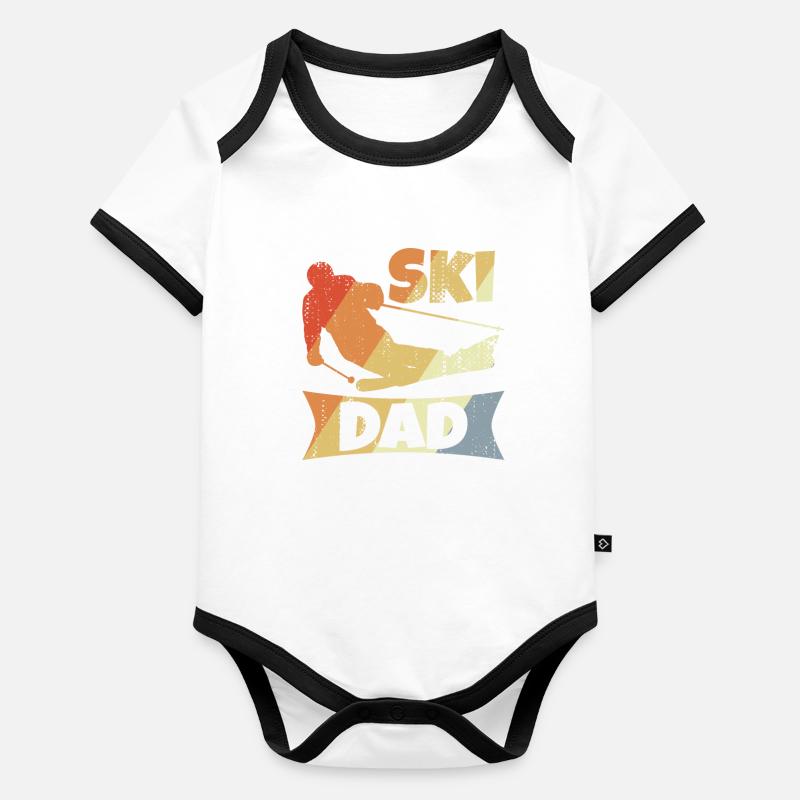 Ski Papa Body Bébé bio contrasté manches courtes
